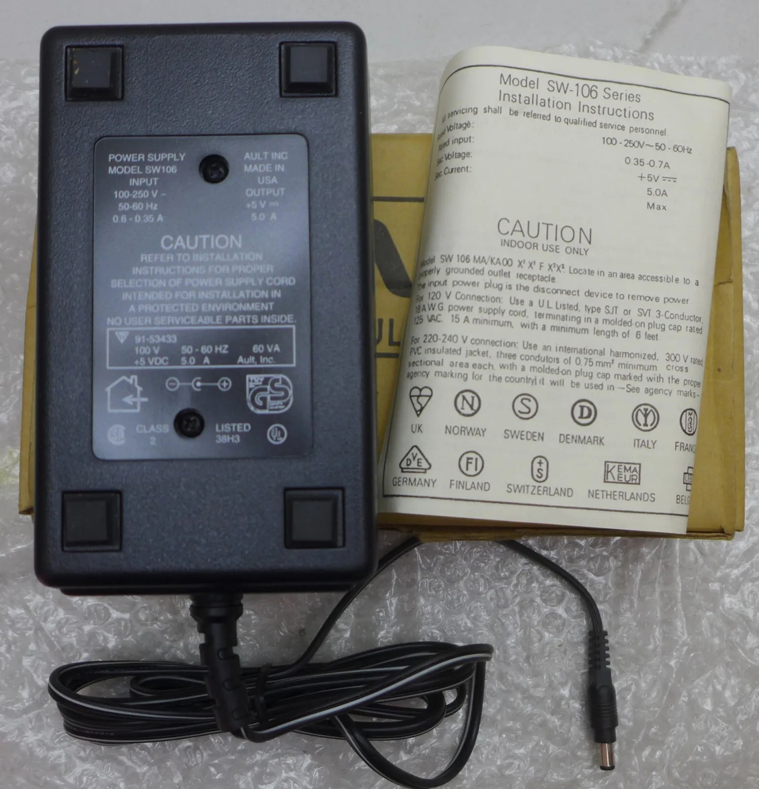 *Brand NEW*Ault 5V 5.0A AC Adapter SW-108 POWER Supply